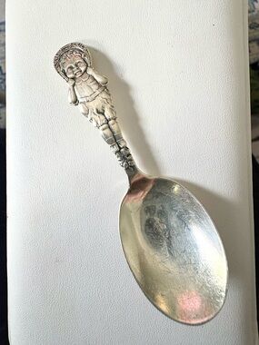 Rare Antique Webster Baby Spoon Sterling silver “Luck and Love” circa 1890’s